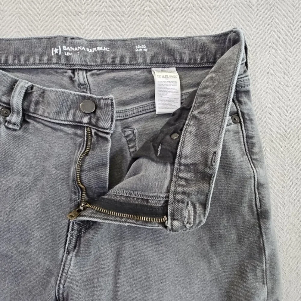 Banana Republic Legacy Stretch Jeans Men’s 33x32 Black Slim Fit Straight Leg EUC